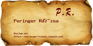 Peringer Rózsa névjegykártya
